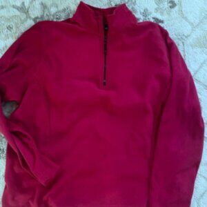 Lands End Women's Fuchsia Pink Fleece Thermacheck 1/4 zip jacket size XL